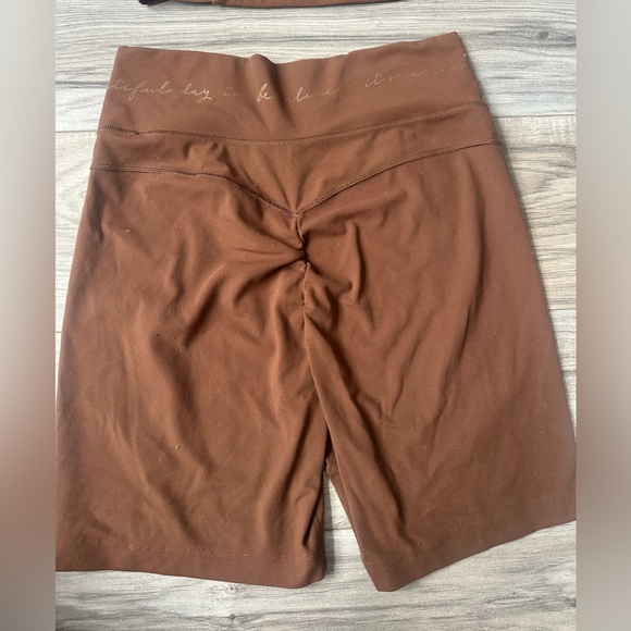 Gymshark x Whitney Simmons Brown Athletic Crop Tank Top and Shorts Set Size M - Picture 4 of 11